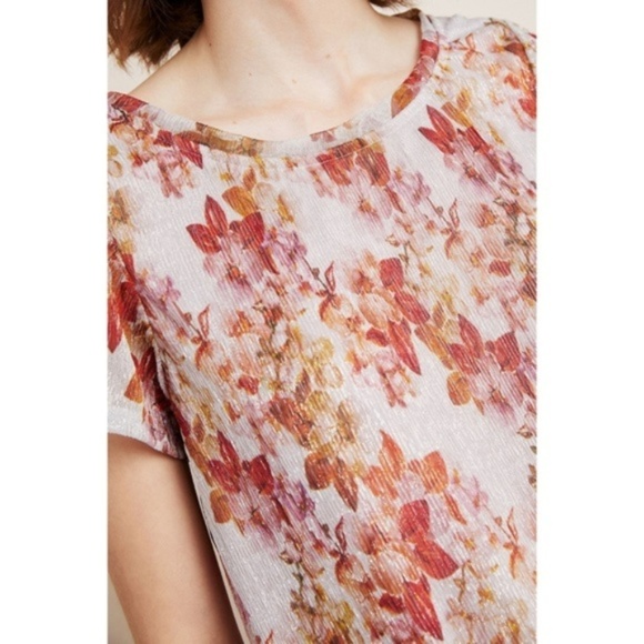 Anthropologie Eva Franco Metallic Floral Top NWT Size Medium - Picture 3 of 3